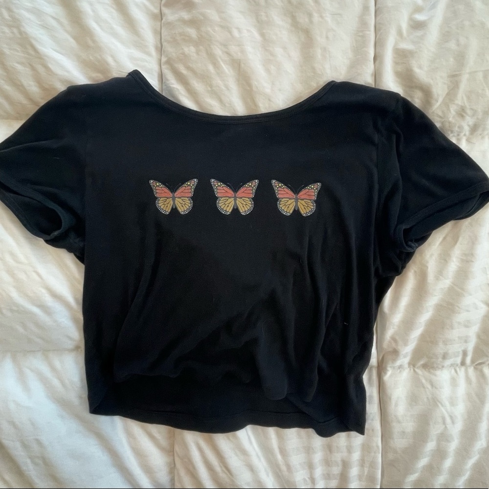 Cropped Butterfly Tee